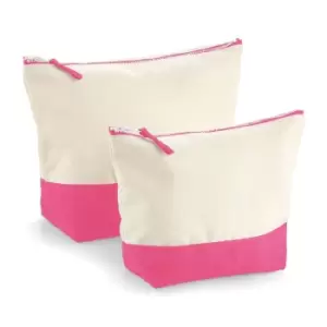 Westford Mill Dipped Base Canvas Accessory Bag (Pack of 2) (L) (Natural/True Pink)