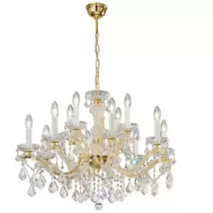 Kolarz Lighting - Kolarz maria louise - Classic Crystal 12 Arm Chandelier Polished Gold, 12x E14