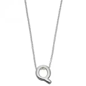 Initial Q Plain Silver Initial Necklace N4444