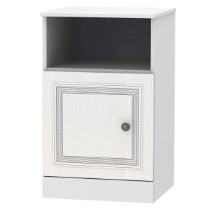 Robert Dyas Loxley Ready Assembled 1-Door Bedside Table -White