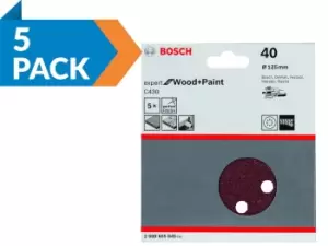 Bosch 2608605640 125mm 40 Grit Sanding Disc Sheets 5pk