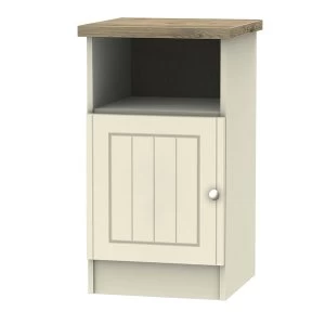 Robert Dyas Wilcox Ready Assembled 1-Door Bedside Table - Cream Ash