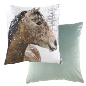 Photo Horse Cushion Multicolour, Multicolour / 43 x 43cm / Polyester Filled