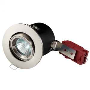 KnightsBridge MR16 50W 12V Low Voltage 90 Minute Fire Rated Tilting Downlight - Brushed Chrome