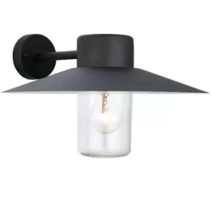 IP44 Outdoor Wall Lamp Black Steel Modern Porch Lantern Large Fisherman Light