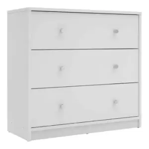 May 3 Drawer Bedroom Chest, white