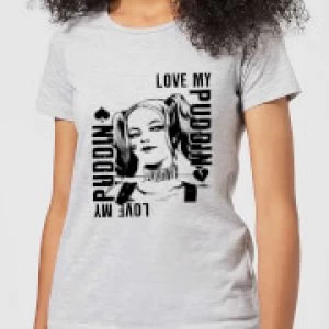 DC Comics Suicide Squad Harley Love Puddin Womens T-Shirt - Grey - 5XL