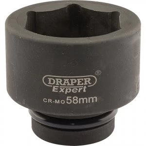 Draper Expert 1" Drive Hexagon Impact Socket Metric 1" 58mm