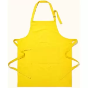 Homescapes - Plain Yellow Cotton Apron - Yellow