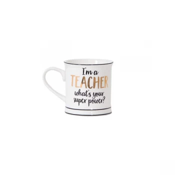 Sass & Belle Metallic Monochrome I'm A Teacher Mug