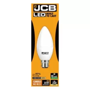 JCB LED Candle 250lm Opal 3w B22 2700k - S10976