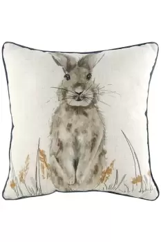 Oakwood Hare Hand-Painted Printed Cushion