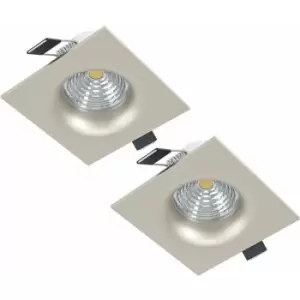 2 pack Ceiling Flush Square Downlight Satin Nickel Spotlight 6W In Built led