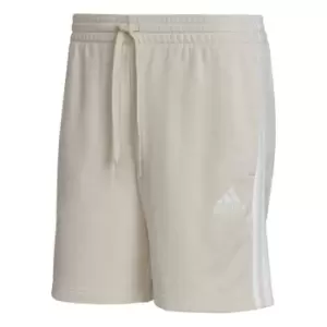 adidas Essentials 3 Stripe Fleece Shorts Mens - White