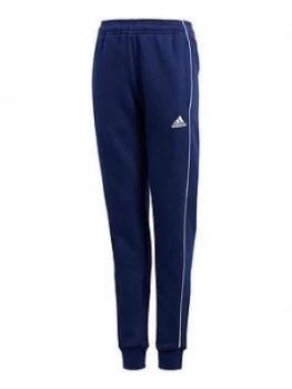 Adidas Youth Core 18 Sweat Hooded Tracksuit Bottoms - Navy