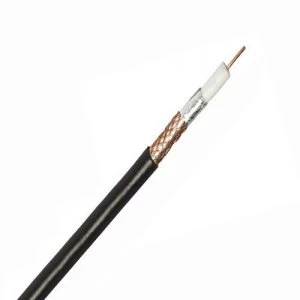 Zexum Black Single 1mm Copper RG6 Digital TV Coax Aerial Cable With Foam Filled PE and CCS Braid - 1 Meter