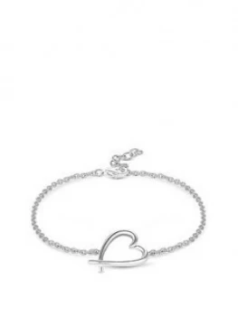 Simply Silver Sterling Silver 925 Polished Open Heart Bracelet