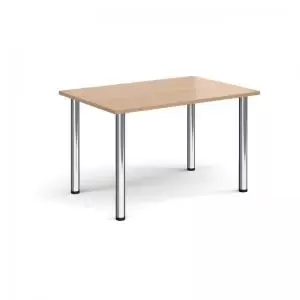 Rectangular chrome radial leg meeting table 1200mm x 800mm - beech