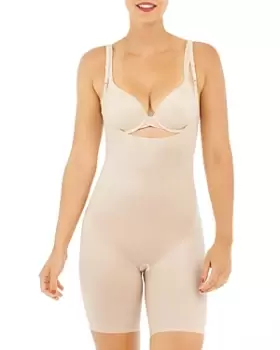 Spanx Thinstincts 2.0 Open Bust Mid Thigh Bodysuit