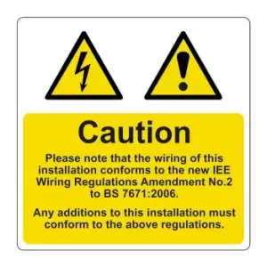 Spectrum Industrial Harmonised Cable Notice - Pack of 25 Sav (75 X 75MM)