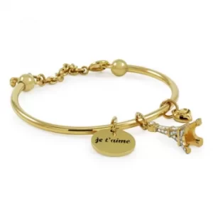 Ladies Juicy Couture PVD Gold plated Pave Eiffel Tower Slider Bangle