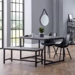 Staten Dining Bench Set and 2 Kari Chairs Black