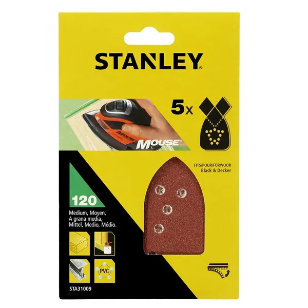 Stanley Mouse Sanding Sheets 120G - STA31009-XJ