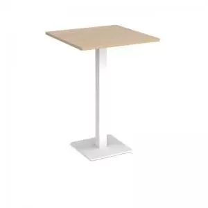 Brescia square poseur table with flat square white base 800mm - kendal