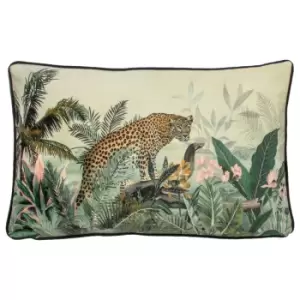 Manyara Leopard Rectangular Cushion Multicolour, Multicolour / 30 x 50cm / Polyester Filled