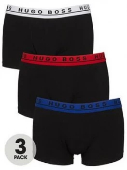 Hugo Boss 3 Pack Contrast Waistband Trunks White/Red/Blue Size XL Men