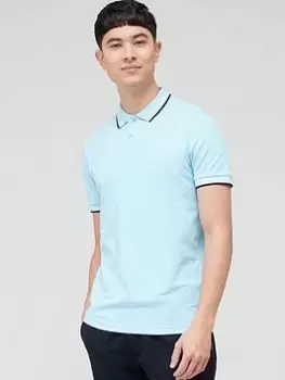 BOSS Paul Curved Polo Shirt - Light Blue, Size L, Men