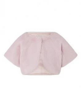 Monsoon Girls Faux Fur Shrug - Pink, Size Age: 11-12 Years, Women