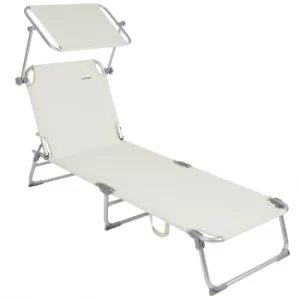 Sun Lounger Ibiza Cream Aluminium with Sun Shade