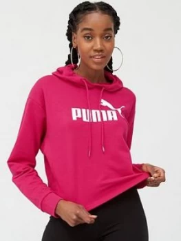 Puma Ess+ Logo Cropped Hoodie - Pink Size M Women