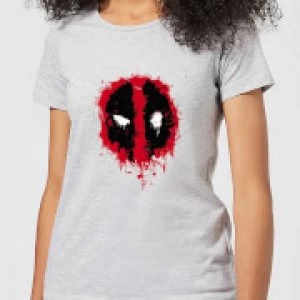 Marvel Deadpool Splat Face Womens T-Shirt - Grey - 4XL