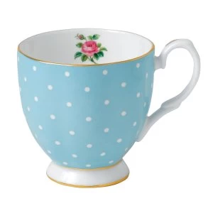 Royal Albert Polka blue ftd vintage mug 0.3ltr 10.5floz Blue