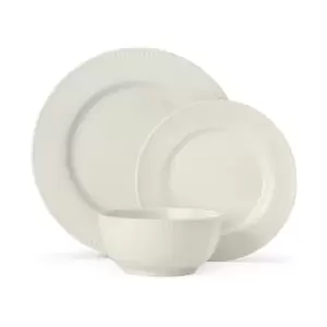 Cranborne 12 Piece Stoneware Dinner Set, Cream