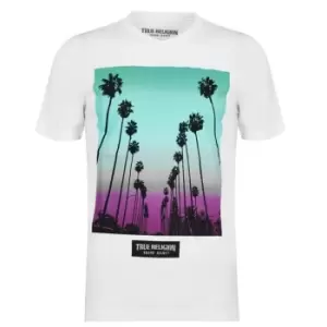 True Religion Ombre Palm T-Shirt - White