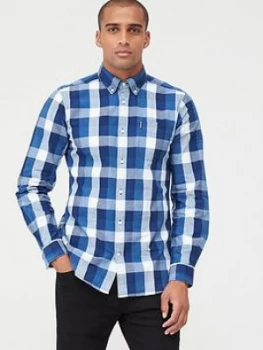 Barbour Check Shirt - Indigo, Size L, Men