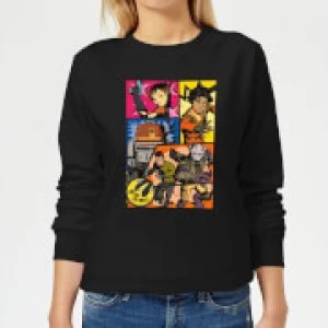 Star Wars Rebels Comic Strip Womens Sweatshirt - Black - M