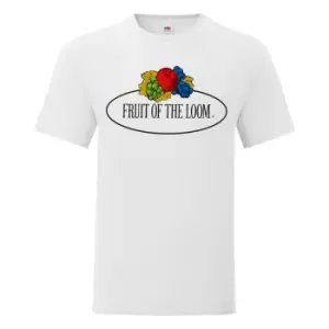 Fruit of the Loom Mens Vintage Big Logo T-Shirt (XL) (White)