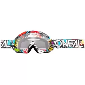 Oneal B-10 Crank Motocross Goggles, red, red, Size One Size