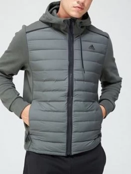 adidas Varilite Hybrid Hooded Jacket - Grey Size M Men