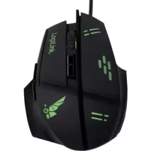 LogiLink ID0157 Gaming mouse USB Optical Black 7 Buttons 3200 dpi Backlit