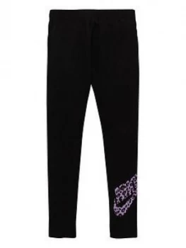 Nike Girls Nsw Legging Favorite Print Pack - Black/Purple , Black/Purple, Size XL, Women