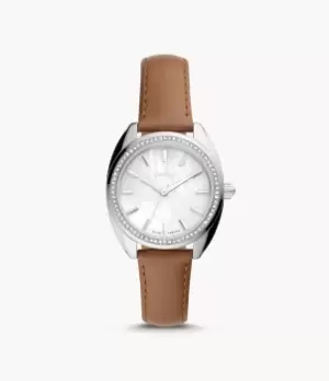 Fossil Women Vale Solar-Powered Brown Leather Watch