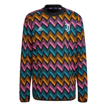 adidas Juventus Pre-Match Warm Top Mens - Black / Screaming Pink / Crew