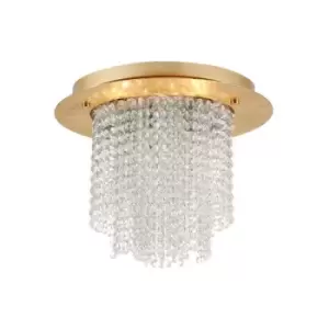 Merano - Concord 5 Light Ceiling Light Golden Leaf Metal K9 Crystal G9