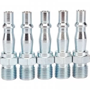 Draper Male Air Line Coupling Screw Adaptors 1/4" Bsp Pack of 5