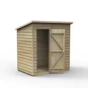 Forest Garden 6X4 Ft Pent Overlap Wooden Shed With Floor (Base Included)